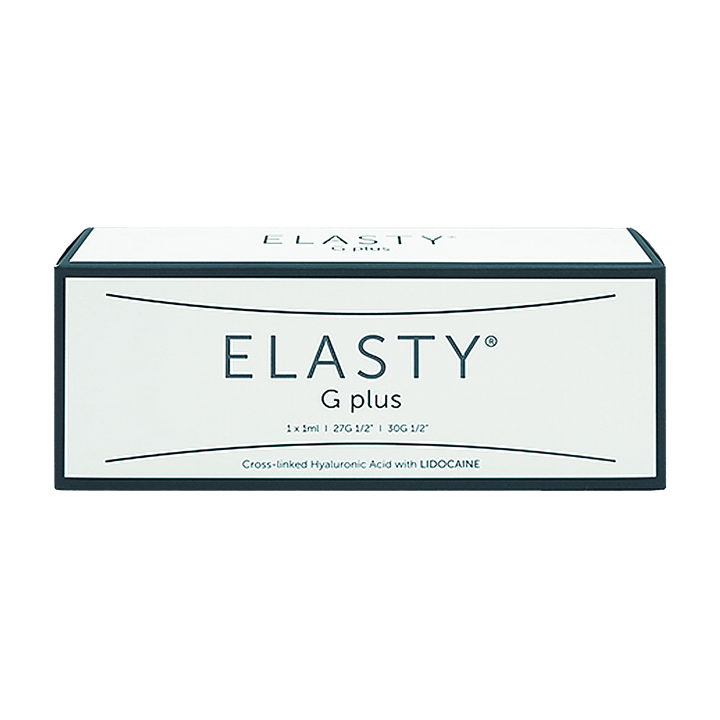 Elasty G Plus high-density hyaluronic acid filler with Lidocaine for deep volume and facial contouring.
