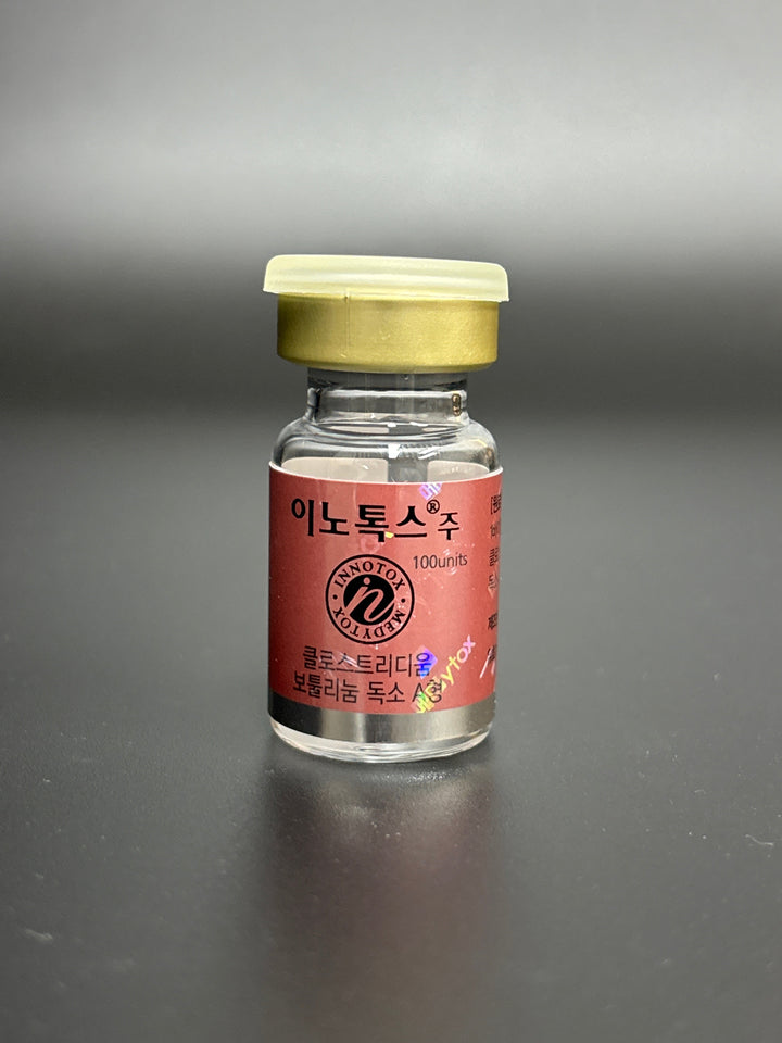 Innotox 100 - Innotox 100 is a liquid botulinum toxin type A designed for wrinkle reduction, muscle relaxation, and facial rejuvenation. Ready-to-use and ideal for areas like the forehead, crow’s feet, and frown lines, it provides natural, long-lasting results for a youthful, smooth look.