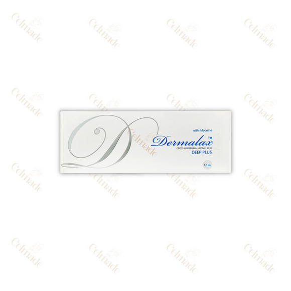 Dermalax Deep Plus hyaluronic acid filler with Lidocaine for deep volume and facial contouring.