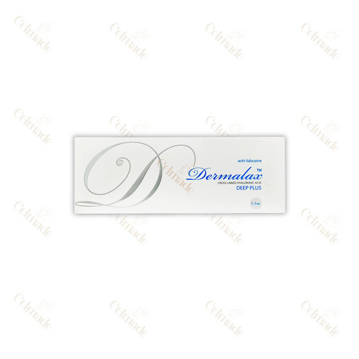 Dermalax Deep Plus hyaluronic acid filler with Lidocaine for deep volume and facial contouring.