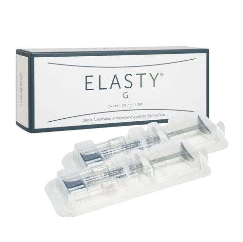 Elasty GRAND high-density hyaluronic acid filler with Lidocaine for deep volume and contouring.