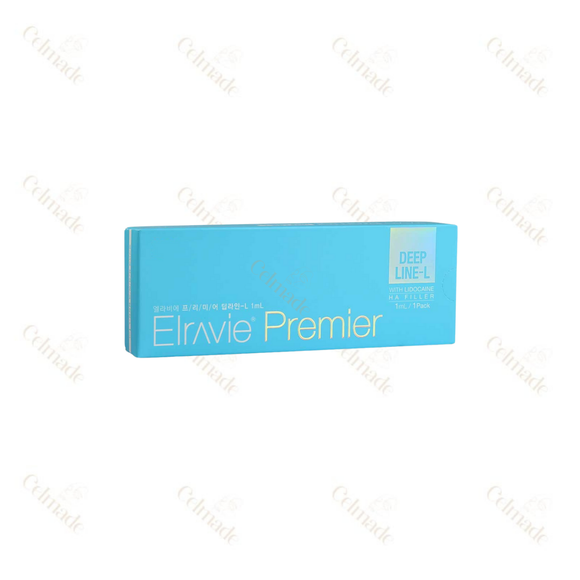 Elravie Premier DEEP LINE L hyaluronic acid filler with Lidocaine for deep volume and contouring.