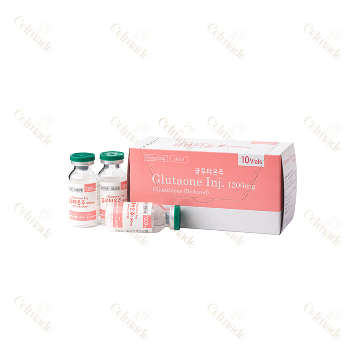 Glutaone 1200mg 10 vials of injectable glutathione for skin brightening and wellness.