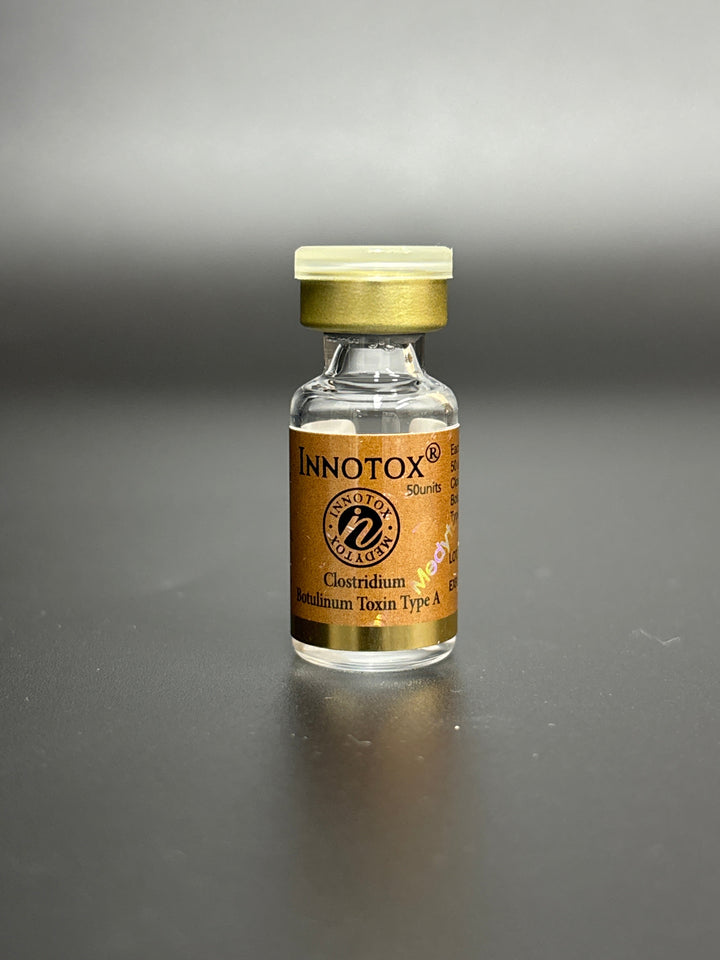 Innotox 50 - Innotox 50 is a liquid botulinum toxin type A designed for wrinkle reduction, muscle relaxation, and facial rejuvenation. Ready-to-use and ideal for treating areas like the forehead, crow’s feet, and frown lines, it provides natural, long-lasting results for a smooth, youthful appearance.