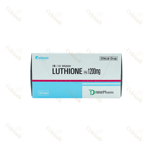 LUTHIONE 1200mg 10 vials of injectable glutathione for skin brightening and wellness.