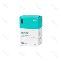 METOX 100 botulinum toxin type A for wrinkle reduction and facial rejuvenation.