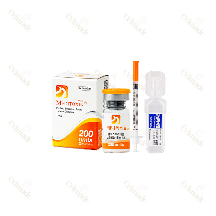 Meditoxin 200 high-dose botulinum toxin type A for wrinkle reduction and facial rejuvenation.
