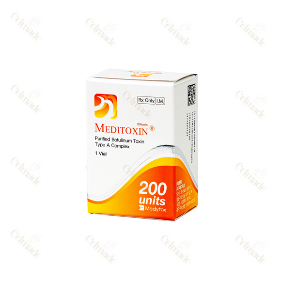 Meditoxin 200 high-dose botulinum toxin type A for wrinkle reduction and facial rejuvenation.