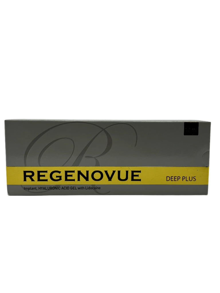 REGENOVUE DEEP PLUS high-density hyaluronic acid filler for deep wrinkle reduction and facial contouring.