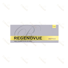 REGENOVUE DEEP PLUS high-density hyaluronic acid filler for deep wrinkle reduction and facial contouring.