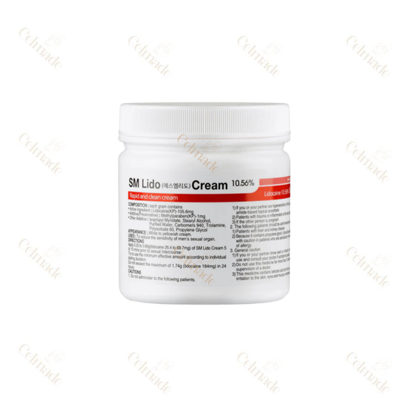SM CREAM 500G professional-grade lidocaine-based numbing cream for pain relief in cosmetic and dermatological procedures.