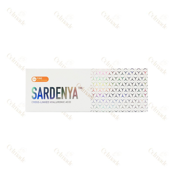 SARDENYA FINE low-density hyaluronic acid filler for fine line reduction and hydration.