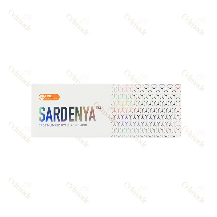 SARDENYA FINE low-density hyaluronic acid filler for fine line reduction and hydration.
