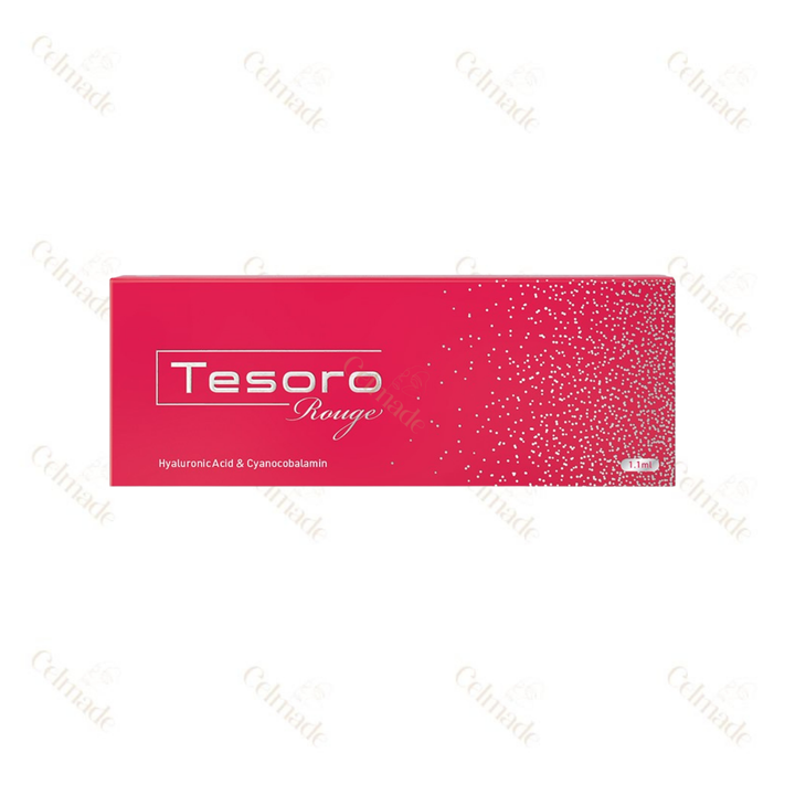 Tesoro Rouge 1ml – High-density HA filler for facial volume and deep wrinkle correction.