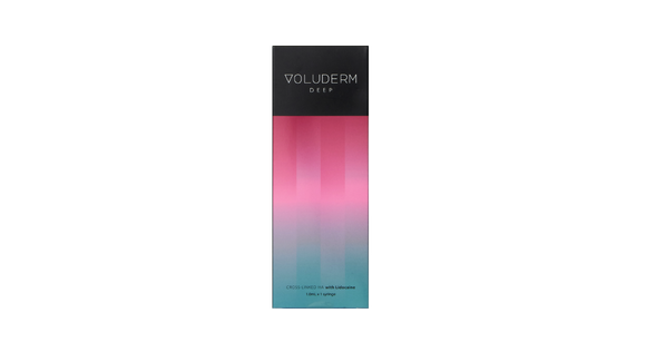Voluderm Deep 1ml – Mid-depth dermal filler for wrinkle correction and facial contouring.