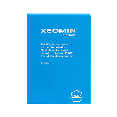 Xeomin® 100 Units vial for injection – used for treating muscle spasticity and reducing facial wrinkles.