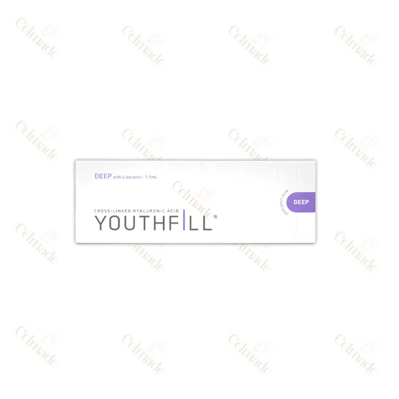YOUTHFILL DEEP high-density hyaluronic acid filler for deep wrinkle reduction and facial contouring.