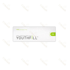 YOUTHFILL FINE low-density hyaluronic acid filler for fine line reduction and hydration.