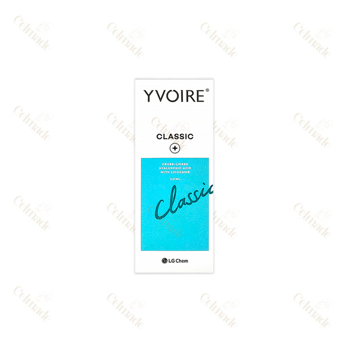 YVOIRE CLASSIC medium-density hyaluronic acid filler for wrinkle reduction and facial contouring.