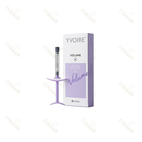 YVOIRE VOLUME high-density hyaluronic acid filler for volume restoration and facial contouring.