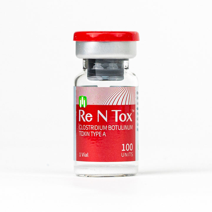 Re N Tox 100 botulinum toxin type A for wrinkle reduction and facial rejuvenation.