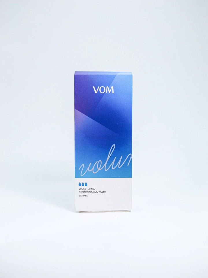 VOM M medium-density hyaluronic acid filler for wrinkle reduction and facial contouring.