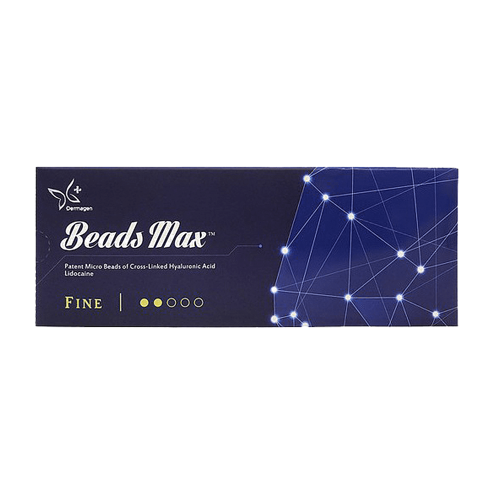 Beads Max Fine hyaluronic acid filler for subtle volume and fine line reduction.