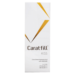 Caratfill KISS Lido hyaluronic acid lip filler with Lidocaine, ideal for natural volume and hydration.