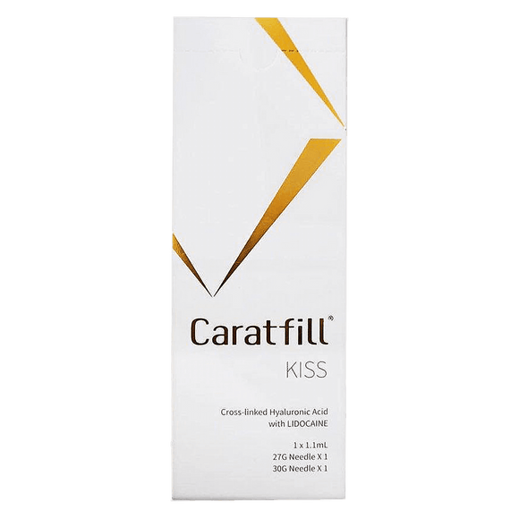 Caratfill KISS Lido hyaluronic acid lip filler with Lidocaine, ideal for natural volume and hydration.