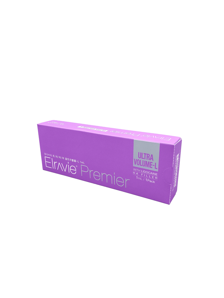 Elravie Premier ULTRA VOLUME L hyaluronic acid filler with Lidocaine for deep volume and facial contouring.