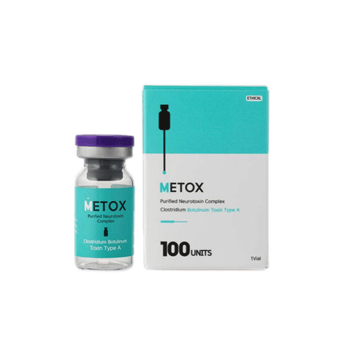 METOX 100 botulinum toxin type A for wrinkle reduction and facial rejuvenation.