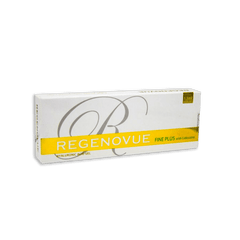 REGENOVUE FINE PLUS low-density hyaluronic acid filler for fine line reduction and subtle volume in delicate areas.