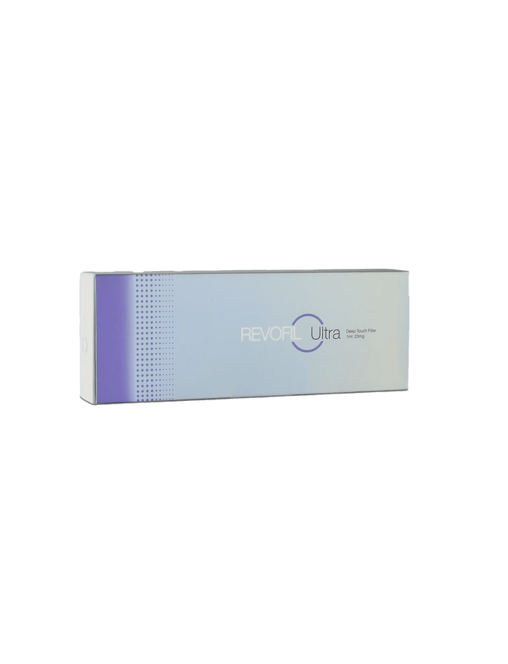 Revofil Ultra high-density hyaluronic acid filler with peptides for deep contouring and volume restoration.