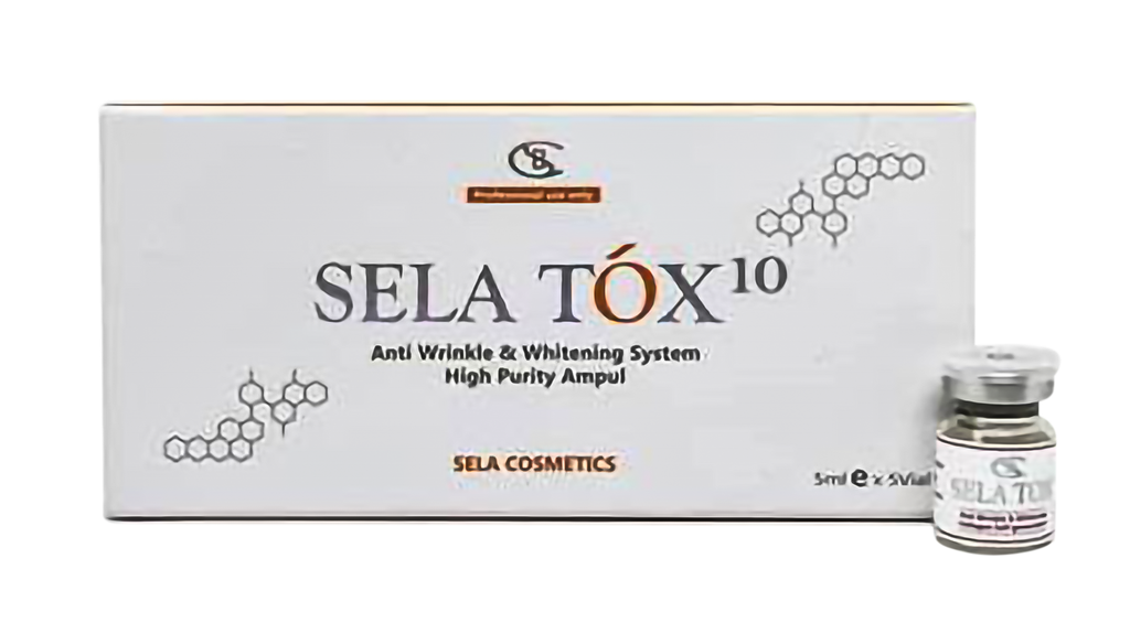 SELA TOX 10 botulinum peptide-based anti-aging treatment for fine line reduction and skin rejuvenation.