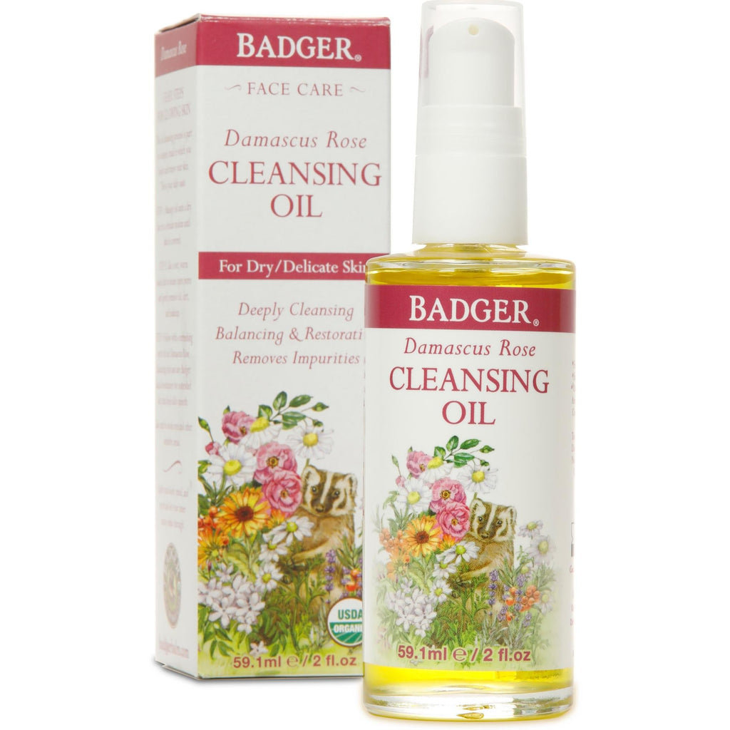 Badger Damascus Rose Cleansing Oil.