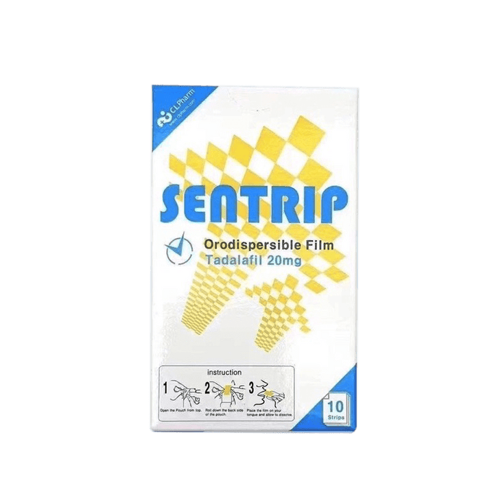 Sentrip 20mg strips for cognitive support and mental clarity, 10 strips per box.