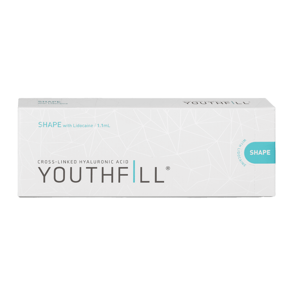 YOUTHFILL SHAPE medium-to-high density hyaluronic acid filler for facial contouring and volume enhancement.