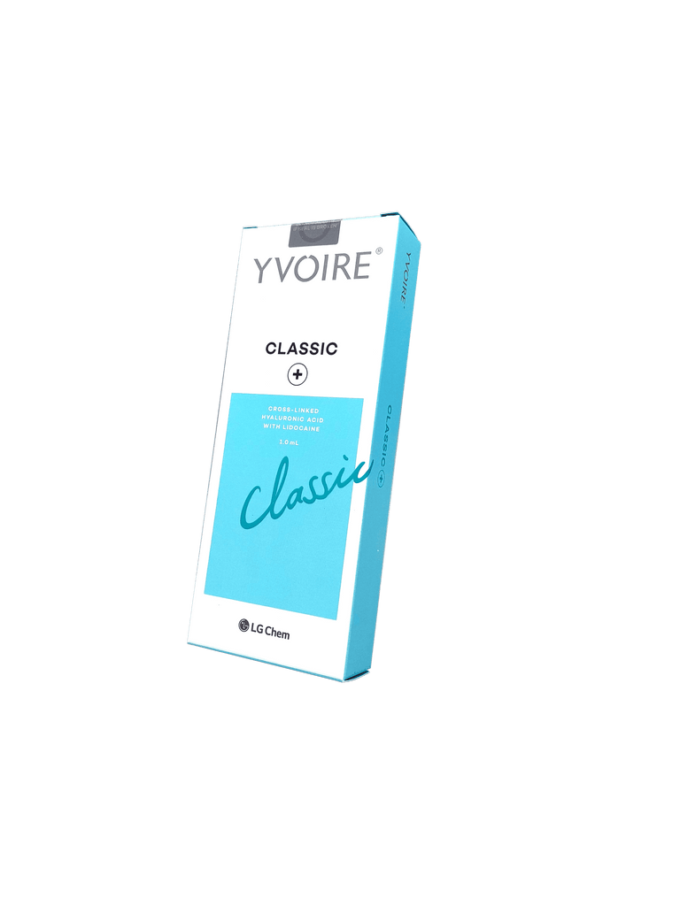 YVOIRE CLASSIC medium-density hyaluronic acid filler for wrinkle reduction and facial contouring.